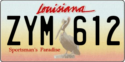 LA license plate ZYM612