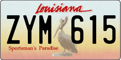 LA license plate ZYM615