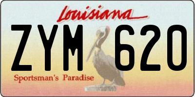 LA license plate ZYM620