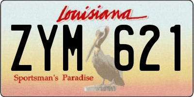 LA license plate ZYM621