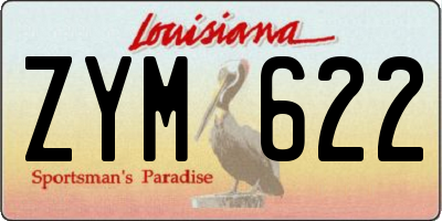 LA license plate ZYM622