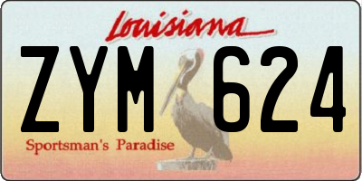 LA license plate ZYM624