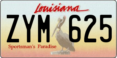 LA license plate ZYM625