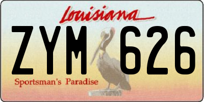 LA license plate ZYM626