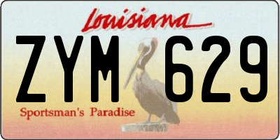 LA license plate ZYM629