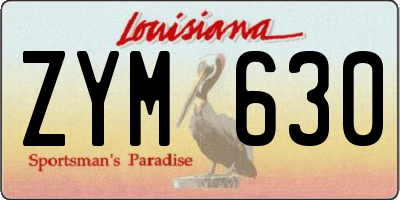 LA license plate ZYM630