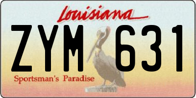 LA license plate ZYM631