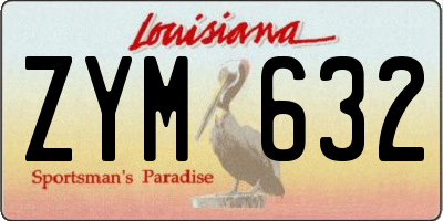 LA license plate ZYM632