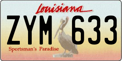 LA license plate ZYM633