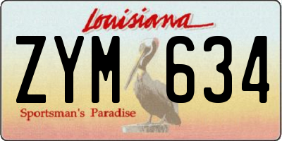 LA license plate ZYM634