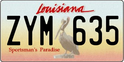 LA license plate ZYM635