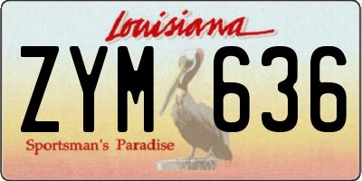 LA license plate ZYM636