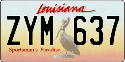 LA license plate ZYM637