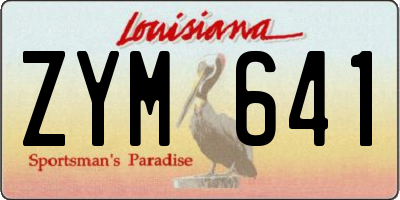 LA license plate ZYM641