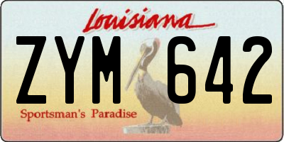 LA license plate ZYM642