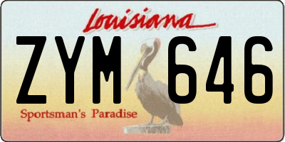 LA license plate ZYM646