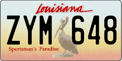 LA license plate ZYM648