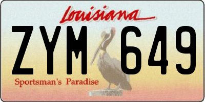 LA license plate ZYM649