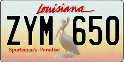 LA license plate ZYM650