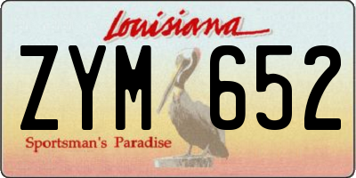 LA license plate ZYM652