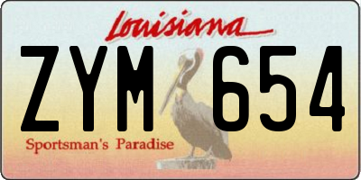 LA license plate ZYM654