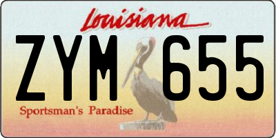 LA license plate ZYM655