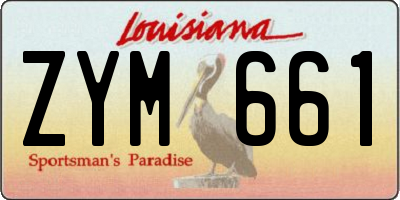 LA license plate ZYM661