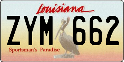 LA license plate ZYM662