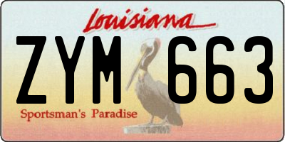 LA license plate ZYM663