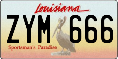 LA license plate ZYM666