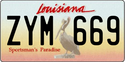 LA license plate ZYM669