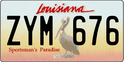 LA license plate ZYM676