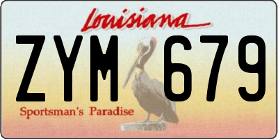 LA license plate ZYM679