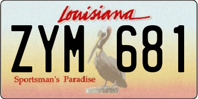 LA license plate ZYM681