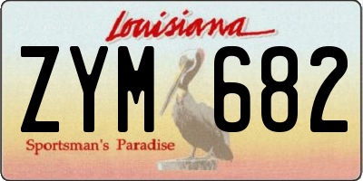 LA license plate ZYM682