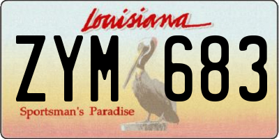 LA license plate ZYM683