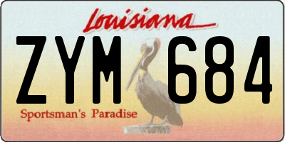 LA license plate ZYM684