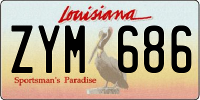 LA license plate ZYM686