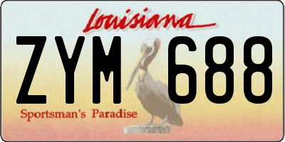 LA license plate ZYM688