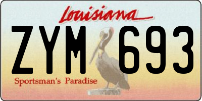 LA license plate ZYM693