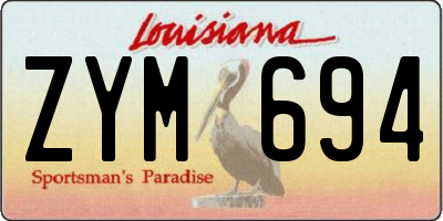 LA license plate ZYM694