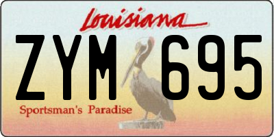 LA license plate ZYM695