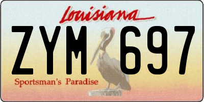 LA license plate ZYM697