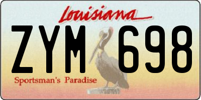 LA license plate ZYM698