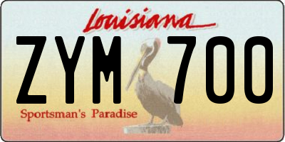 LA license plate ZYM700