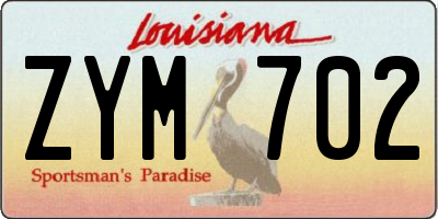 LA license plate ZYM702
