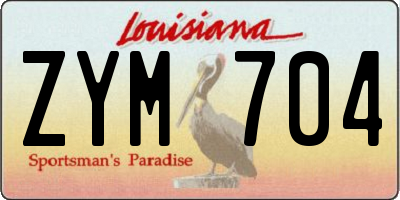 LA license plate ZYM704