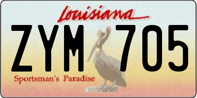 LA license plate ZYM705