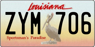 LA license plate ZYM706