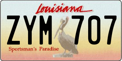 LA license plate ZYM707